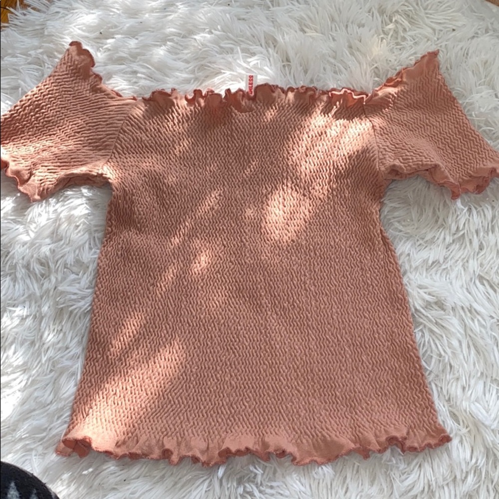 Pink off the shoulder crop
